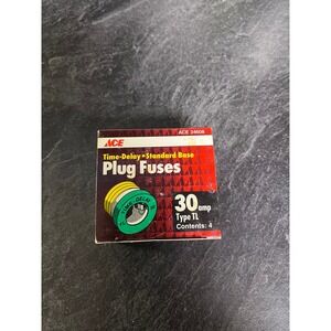 ACE 30 Amp Type TL Time Delay Standard Base Plug Fuses 4 Count ACE 34608